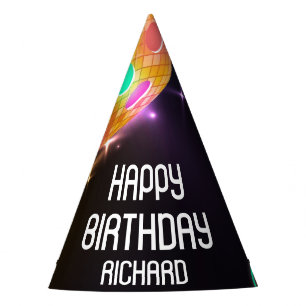 Pickleball Sports Neon Theme Disco ball Party Hat