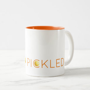 Pickleball Sports PICKLED Orange Yellow Balls Fun Two-Tone Coffee Mug