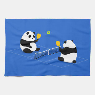 Pickleball Sports Towel: "Pickleball Pandas" Tea Towel