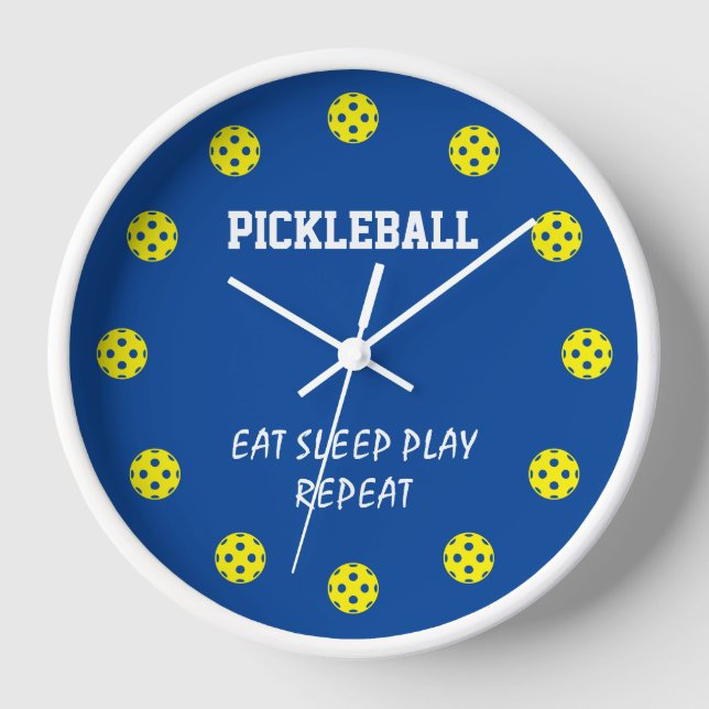 Pickleball sports wall clock with custom logo (Front)