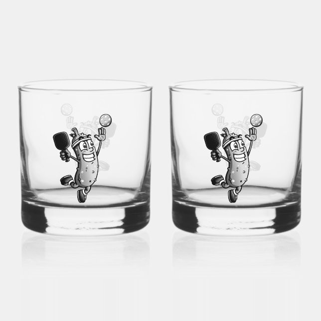 Pickleball Star Whiskey Glass (Front)