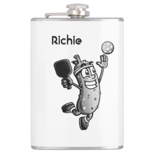Pickleball Star with Name or Monogram Hip Flask