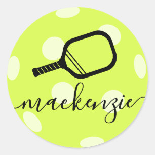 Pickleball Sticker Bright Personalised Script Name