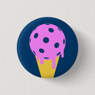 Pickleball Summer Ice Cream Cone Button
