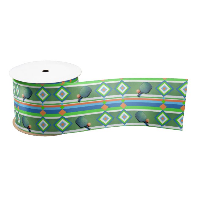Pickleball Summer, Pickleball-Themed Party Satin Ribbon (Spool)