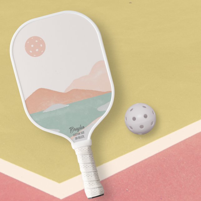 Pickleball Sunset Minimal Neutral Landscape Custom Paddle (Creator Uploaded)