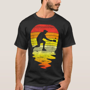 Pickleball sunset retro sport pickle ball player T-Shirt