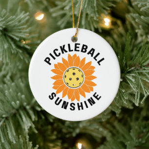 Pickleball sunshine ceramic ornament