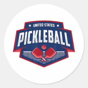 Pickleball Support the Team Pickleball Player USA  Classic Round Sticker