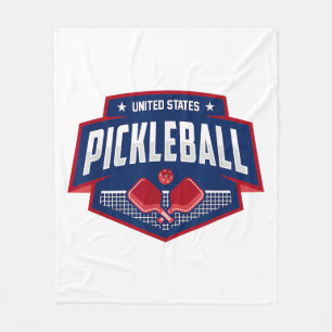 Pickleball Support the Team Pickleball Player USA Fleece Blanket