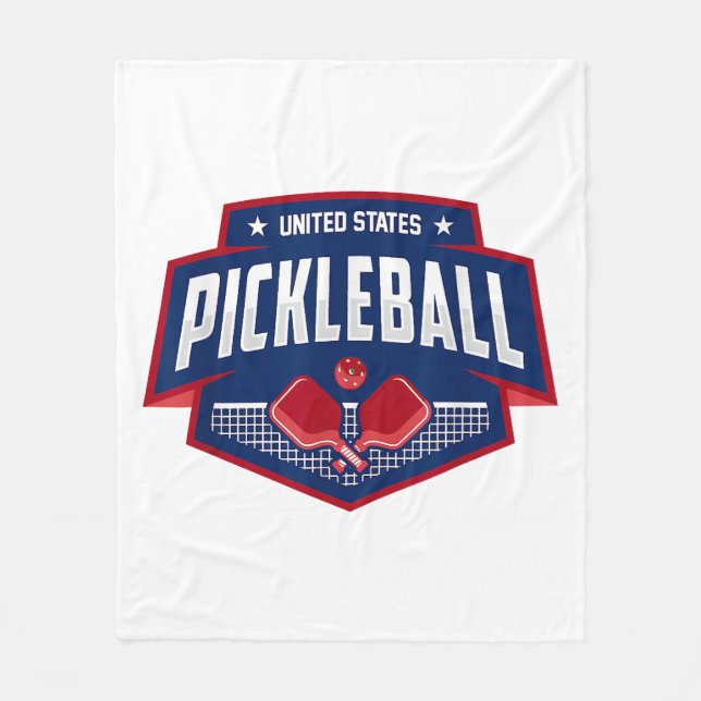 Pickleball Support the Team Pickleball Player USA  Fleece Blanket (Front)
