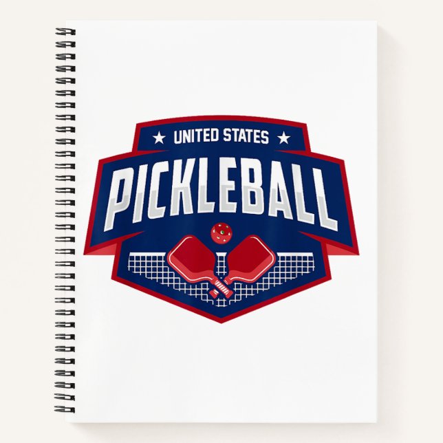 Pickleball Support the Team Pickleball Player USA  Notebook (Front)