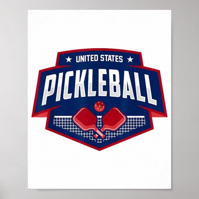 Pickleball Support the Team Pickleball Player USA  Poster (Front)