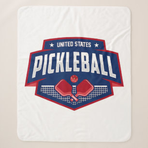 Pickleball Support the Team Pickleball Player USA Sherpa Blanket