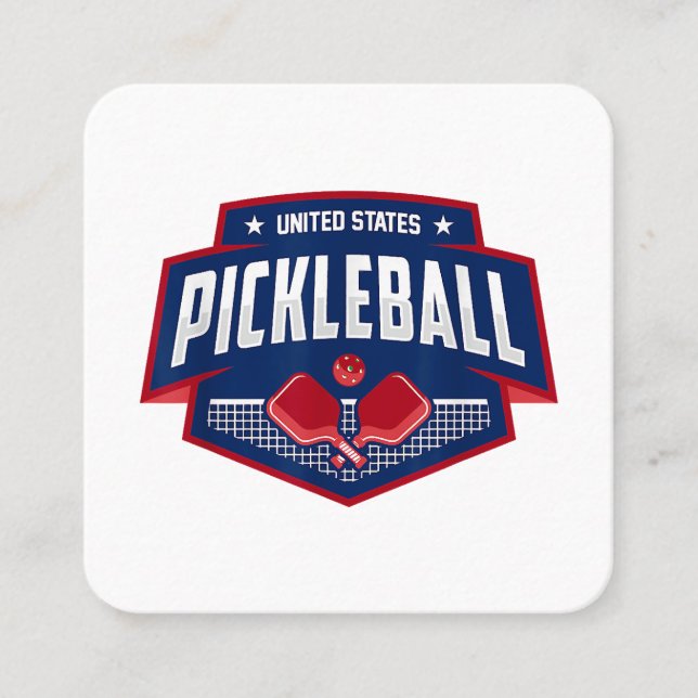 Pickleball Support the Team Pickleball Player USA  Square Business Card (Front)