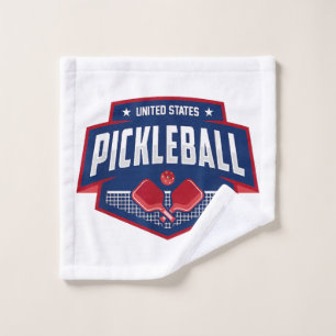 Pickleball Support the Team Pickleball Player USA  Wash Cloth