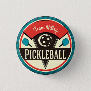 Pickleball Team Player Name 3 Cm Round Badge