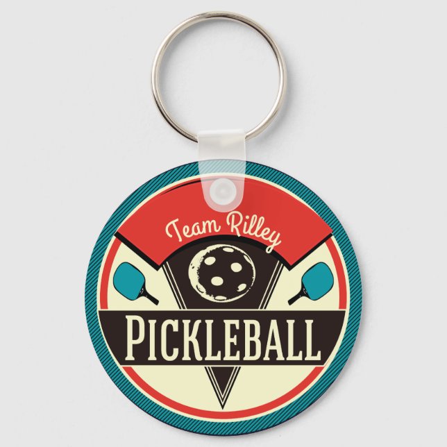 Pickleball Team Player Name Key Ring (Front)