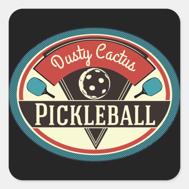 Pickleball Team Stickers - Vintage Design (Front)