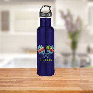 Pickleball Team Striped Paddles Custom 710 Ml Water Bottle