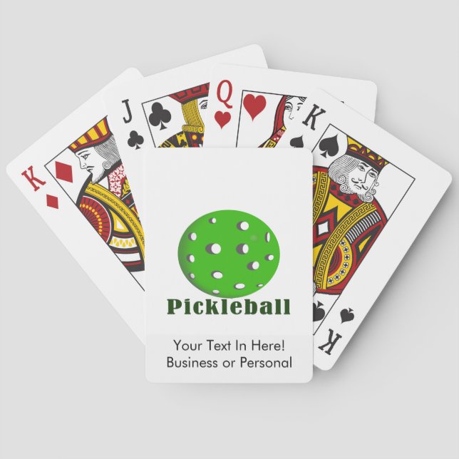 pickleball text n ball green.png playing cards (Back)