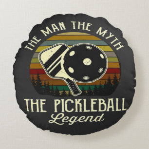 Pickleball- The Man, The Myth, The Legend Round Cushion