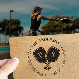Pickleball The Perfect Match Name Return Address Self-inking Stamp
