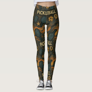 Pickleball The Scream Art Background Leggings