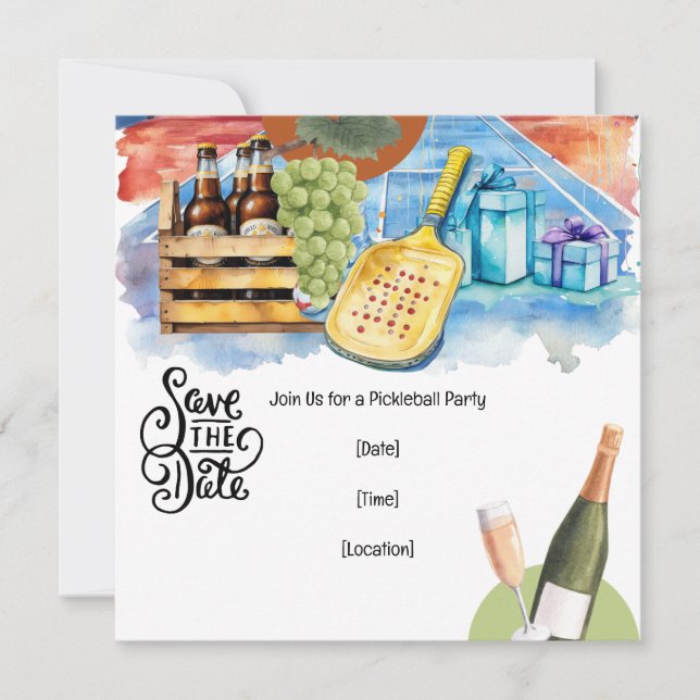 Pickleball themed  Party  Invitation (Front)