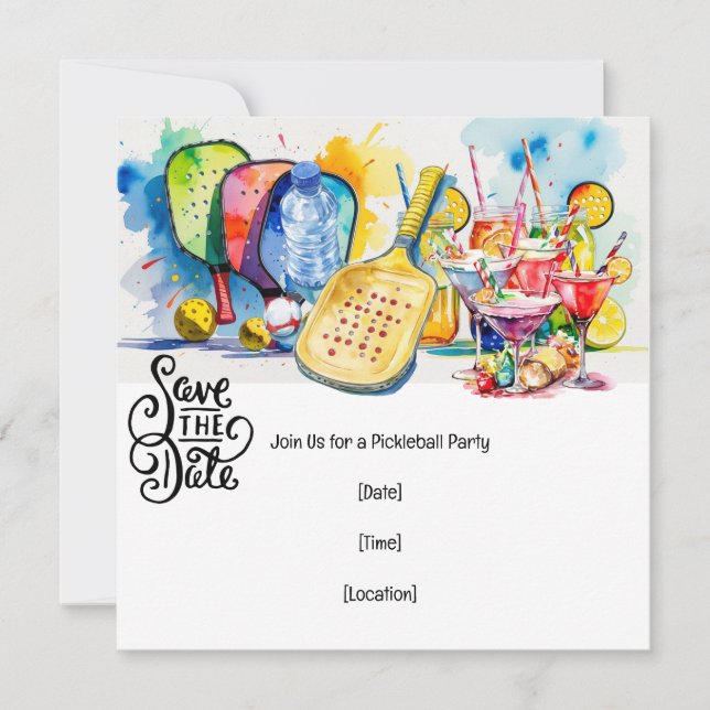 Pickleball themed  Party  Invitation (Front)