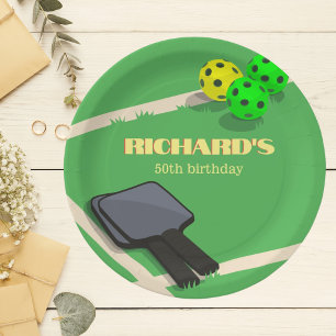 Pickleball Themed Sports Dinking Birthday Party Paper Plate
