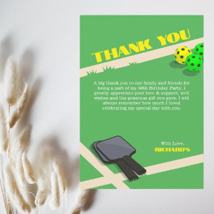 Pickleball Themed Sports Dinking Birthday Party Thank You Card