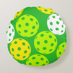 Pickleball Throw Pillow. Home Decor. Round Cushion