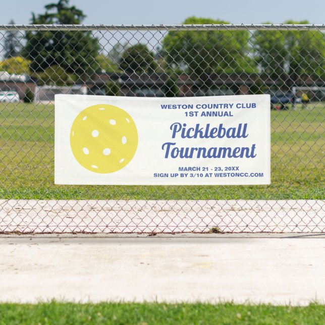 Pickleball Tournament Custom Text Custom Colour Ba Banner (Insitu)