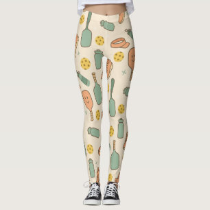 Pickleball Tournament Paddle Shoe Bottle Leggings