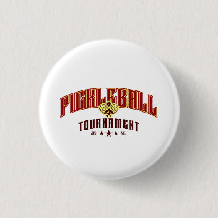 Pickleball Tournament Vintage Pickle ball 3 Cm Round Badge