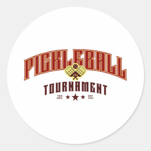 Pickleball Tournament Vintage Pickle ball Classic Round Sticker