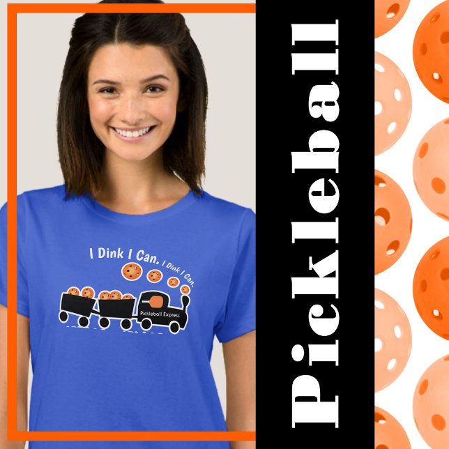 Pickleball Training I Dink I Can Orange Ball T-Shirt (pickleball training I dink I can orange pickleballs)