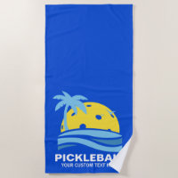 Pickleball Tropical Palm Tree Sun Your Custom Text