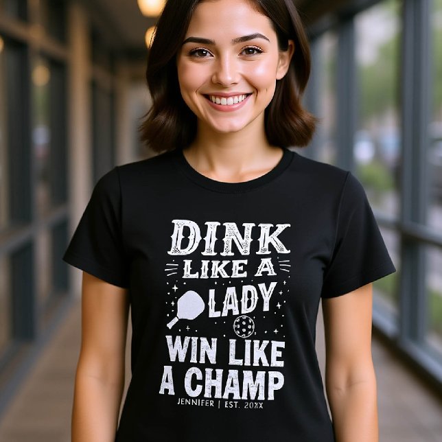 Pickleball Typography Funny Gift Personalised T-Shirt (pickleball gift personalized funny shirt women typography paddle birthday christmas club saying)