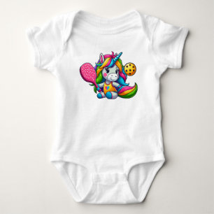 Pickleball Unicorn  Baby Bodysuit