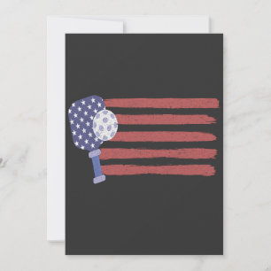 Pickleball US Flag American Patriotic Pickleball Thank You Card