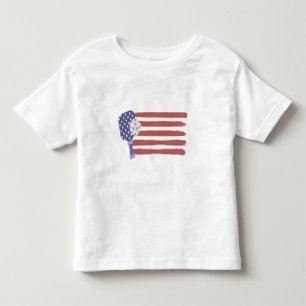  Pickleball US Flag American Patriotic Pickleball  Toddler T-Shirt