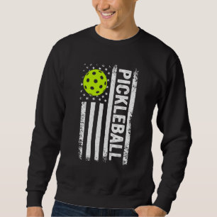 Pickleball Us Flag Sweatshirt