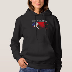 Pickleball USA American Flag US Player Paddleball Hoodie