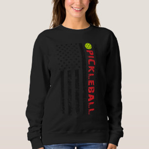 Pickleball USA American Flag US Player Paddleball Sweatshirt
