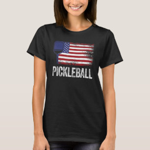 Pickleball USA Flag American Patriotic Pickleball  T-Shirt