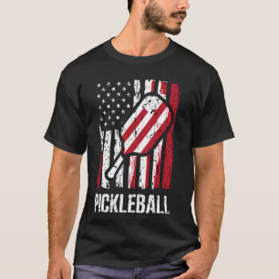 Pickleball USA - US Flag Pickleball Player, Paddle T-Shirt
