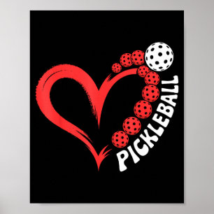 Pickleball valentine's day heart poster