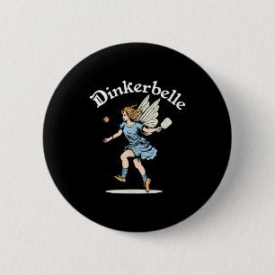 Pickleball vintage fairy funny dinkerbelle women 6 cm round badge
